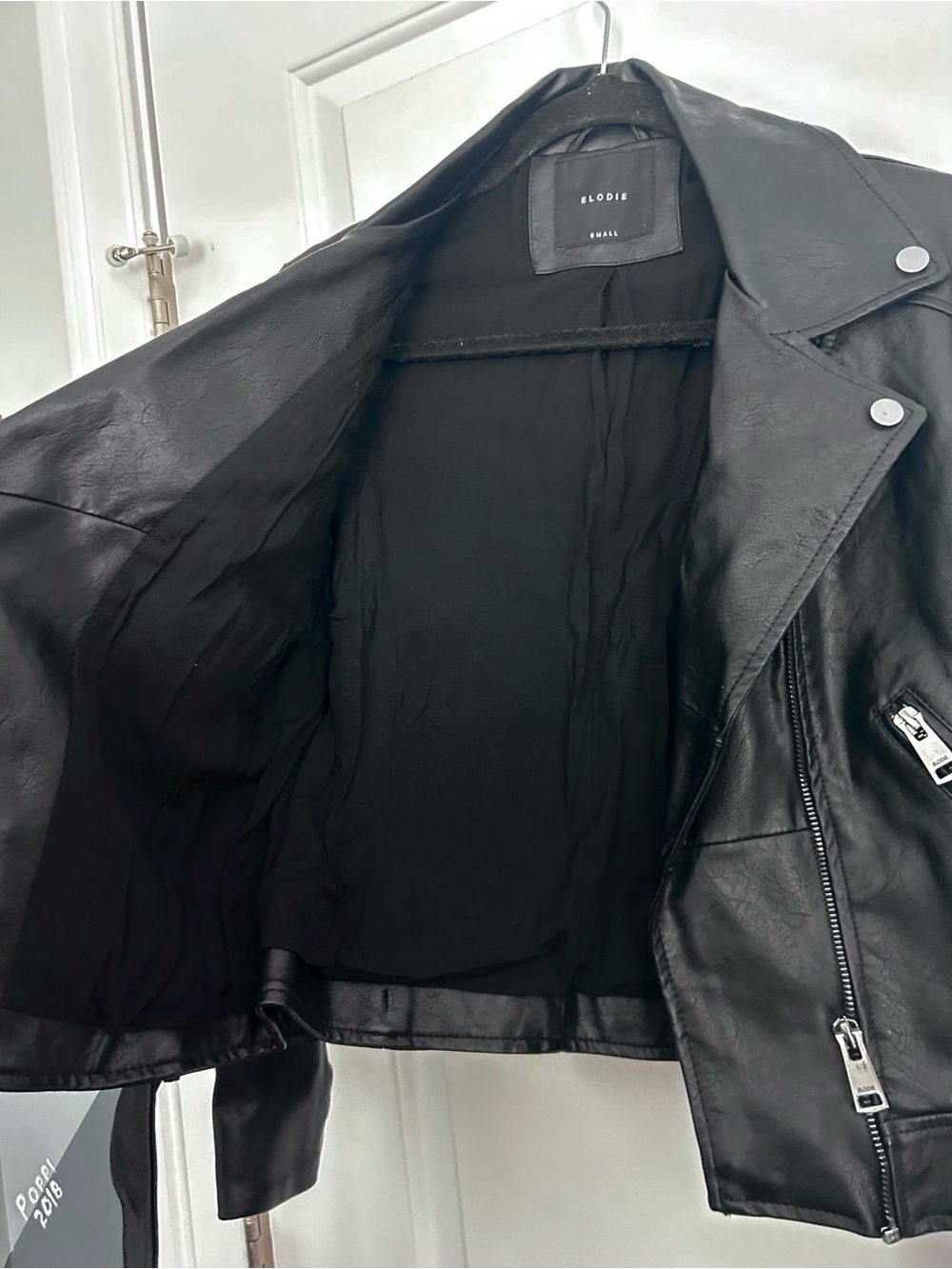 Elodie Black Faux Leather Motorcycle Jacket - Picture 3 of 4